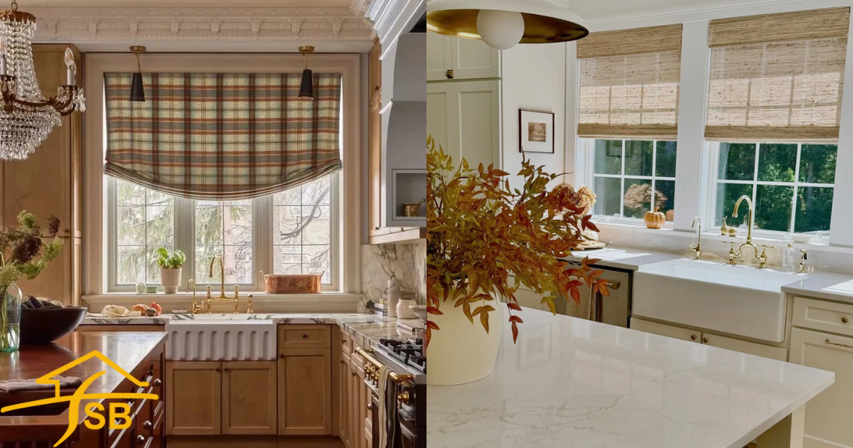 Roman blinds for a compact and modern look Kitchen Curtain Designs